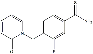 3-fluoro-4-[(2-oxopyridin-1(2H)-yl)methyl]benzenecarbothioamide Struktur