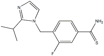 3-fluoro-4-{[2-(propan-2-yl)-1H-imidazol-1-yl]methyl}benzene-1-carbothioamide Struktur