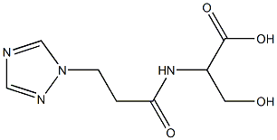 3-hydroxy-2-[3-(1H-1,2,4-triazol-1-yl)propanamido]propanoic acid Struktur