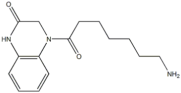 4-(7-aminoheptanoyl)-1,2,3,4-tetrahydroquinoxalin-2-one Struktur