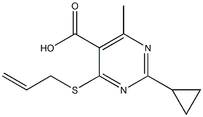 4-(allylthio)-2-cyclopropyl-6-methylpyrimidine-5-carboxylic acid Struktur