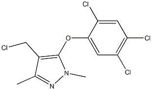 4-(chloromethyl)-1,3-dimethyl-5-(2,4,5-trichlorophenoxy)-1H-pyrazole Struktur