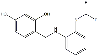 4-[({2-[(difluoromethyl)sulfanyl]phenyl}amino)methyl]benzene-1,3-diol Struktur