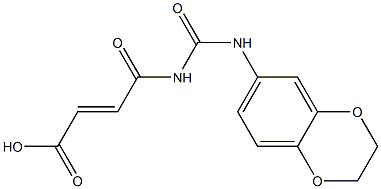 4-[(2,3-dihydro-1,4-benzodioxin-6-ylcarbamoyl)amino]-4-oxobut-2-enoic acid Struktur