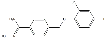 4-[(2-bromo-4-fluorophenoxy)methyl]-N'-hydroxybenzenecarboximidamide Struktur