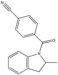 4-[(2-methyl-2,3-dihydro-1H-indol-1-yl)carbonyl]benzonitrile Struktur