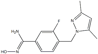 4-[(3,5-dimethyl-1H-pyrazol-1-yl)methyl]-3-fluoro-N'-hydroxybenzenecarboximidamide Struktur