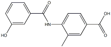 4-[(3-hydroxybenzoyl)amino]-3-methylbenzoic acid Struktur