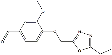 4-[(5-ethyl-1,3,4-oxadiazol-2-yl)methoxy]-3-methoxybenzaldehyde Struktur