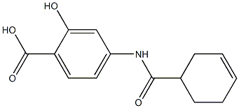 4-[(cyclohex-3-en-1-ylcarbonyl)amino]-2-hydroxybenzoic acid Struktur