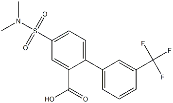 4-[(dimethylamino)sulfonyl]-3'-(trifluoromethyl)-1,1'-biphenyl-2-carboxylic acid Struktur