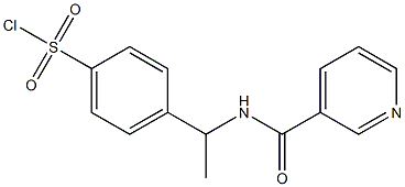 4-[1-(pyridin-3-ylformamido)ethyl]benzene-1-sulfonyl chloride Struktur