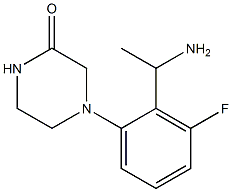 4-[2-(1-aminoethyl)-3-fluorophenyl]piperazin-2-one Struktur