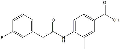 4-[2-(3-fluorophenyl)acetamido]-3-methylbenzoic acid Struktur