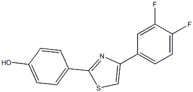 4-[4-(3,4-difluorophenyl)-1,3-thiazol-2-yl]phenol Struktur