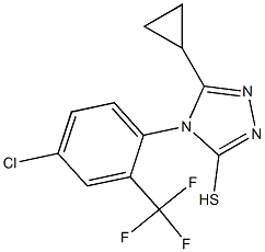 4-[4-chloro-2-(trifluoromethyl)phenyl]-5-cyclopropyl-4H-1,2,4-triazole-3-thiol Struktur