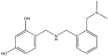 4-{[({2-[(dimethylamino)methyl]phenyl}methyl)amino]methyl}benzene-1,3-diol Struktur