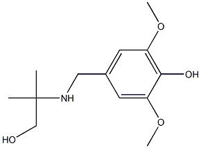 4-{[(1-hydroxy-2-methylpropan-2-yl)amino]methyl}-2,6-dimethoxyphenol Struktur