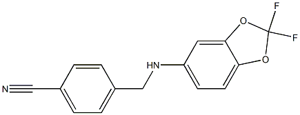 4-{[(2,2-difluoro-2H-1,3-benzodioxol-5-yl)amino]methyl}benzonitrile Struktur