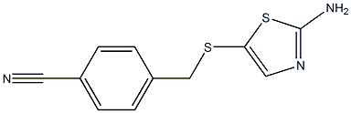 4-{[(2-amino-1,3-thiazol-5-yl)thio]methyl}benzonitrile Struktur