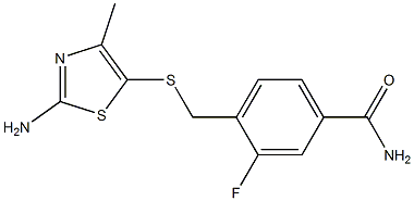 4-{[(2-amino-4-methyl-1,3-thiazol-5-yl)thio]methyl}-3-fluorobenzamide Struktur