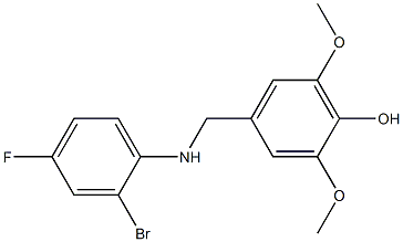 4-{[(2-bromo-4-fluorophenyl)amino]methyl}-2,6-dimethoxyphenol Struktur