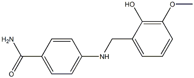 4-{[(2-hydroxy-3-methoxyphenyl)methyl]amino}benzamide Struktur