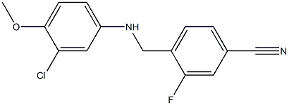 4-{[(3-chloro-4-methoxyphenyl)amino]methyl}-3-fluorobenzonitrile Struktur