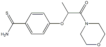 4-{[1-(morpholin-4-yl)-1-oxopropan-2-yl]oxy}benzene-1-carbothioamide Struktur