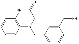 4-{[3-(aminomethyl)phenyl]methyl}-1,2,3,4-tetrahydroquinoxalin-2-one Struktur