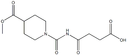 4-{[4-(methoxycarbonyl)piperidin-1-yl]carbonylamino}-4-oxobutanoic acid Struktur