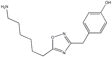 4-{[5-(6-aminohexyl)-1,2,4-oxadiazol-3-yl]methyl}phenol Struktur