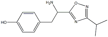 4-{2-amino-2-[3-(propan-2-yl)-1,2,4-oxadiazol-5-yl]ethyl}phenol Struktur