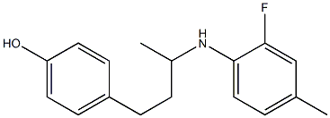 4-{3-[(2-fluoro-4-methylphenyl)amino]butyl}phenol Struktur