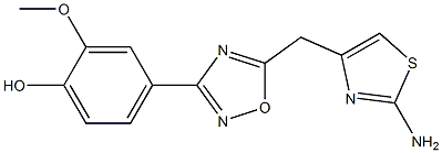 4-{5-[(2-amino-1,3-thiazol-4-yl)methyl]-1,2,4-oxadiazol-3-yl}-2-methoxyphenol Struktur