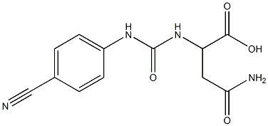 4-amino-2-({[(4-cyanophenyl)amino]carbonyl}amino)-4-oxobutanoic acid Struktur