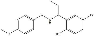 4-bromo-2-(1-{[(4-methoxyphenyl)methyl]amino}propyl)phenol Struktur