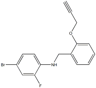 4-bromo-2-fluoro-N-{[2-(prop-2-yn-1-yloxy)phenyl]methyl}aniline Struktur