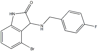 4-bromo-3-{[(4-fluorophenyl)methyl]amino}-2,3-dihydro-1H-indol-2-one Struktur