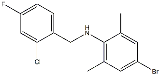 4-bromo-N-[(2-chloro-4-fluorophenyl)methyl]-2,6-dimethylaniline Struktur