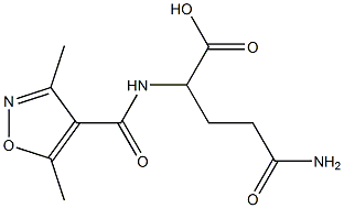 4-carbamoyl-2-[(3,5-dimethyl-1,2-oxazol-4-yl)formamido]butanoic acid Struktur