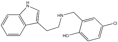 4-chloro-2-({[2-(1H-indol-3-yl)ethyl]amino}methyl)phenol Struktur