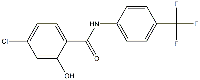 4-chloro-2-hydroxy-N-[4-(trifluoromethyl)phenyl]benzamide Struktur