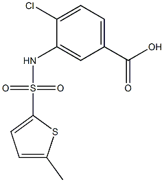 4-chloro-3-[(5-methylthiophene-2-)sulfonamido]benzoic acid Struktur