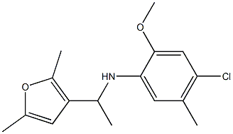 4-chloro-N-[1-(2,5-dimethylfuran-3-yl)ethyl]-2-methoxy-5-methylaniline Struktur