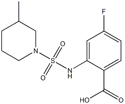 4-fluoro-2-{[(3-methylpiperidine-1-)sulfonyl]amino}benzoic acid Struktur