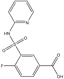 4-fluoro-3-(pyridin-2-ylsulfamoyl)benzoic acid Struktur