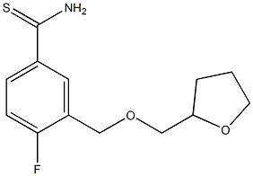 4-fluoro-3-[(tetrahydrofuran-2-ylmethoxy)methyl]benzenecarbothioamide Struktur