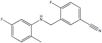 4-fluoro-3-{[(5-fluoro-2-methylphenyl)amino]methyl}benzonitrile Struktur