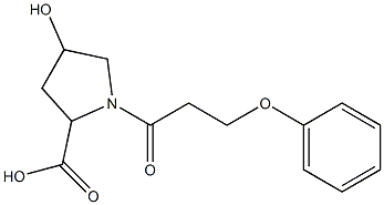 4-hydroxy-1-(3-phenoxypropanoyl)pyrrolidine-2-carboxylic acid Struktur